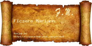 Ficzere Mariann névjegykártya